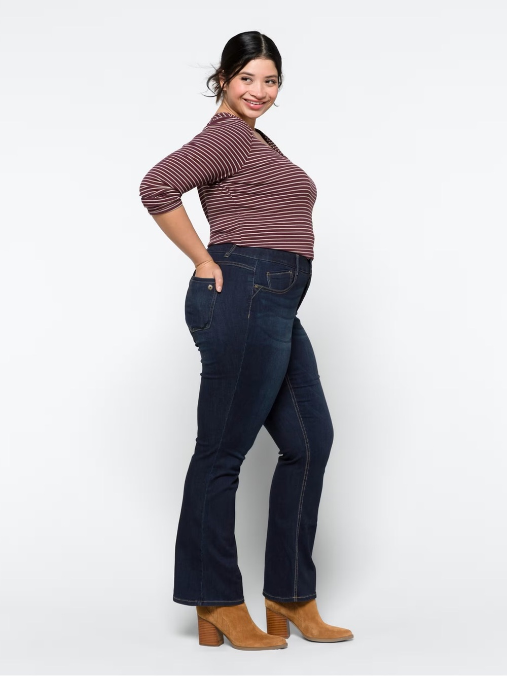 Democracy Kathryn Ab Solution Itty Bitty Bootcut Dark Jean - Picture 4 of 8